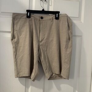 Quiet Storm Men's The Hybrid Land & Sea Shorts Stretch Shorts Sz 34 Tan